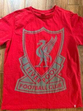 Liverpool FC Red Tee with Gray Club Crest - men’s large